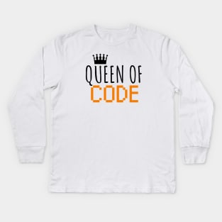 Queen of code Kids Long Sleeve T-Shirt